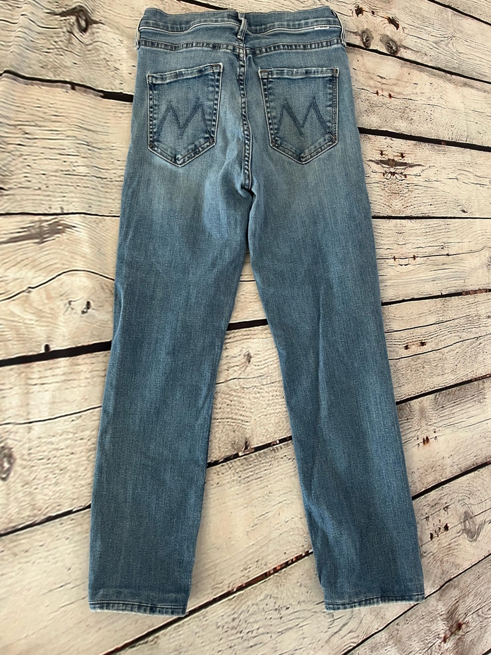 MOTHER Slim Straight Ankle Jeans Faded Blue - The Dazzler- Mid Rise Size 26 - Picture 3 of 6